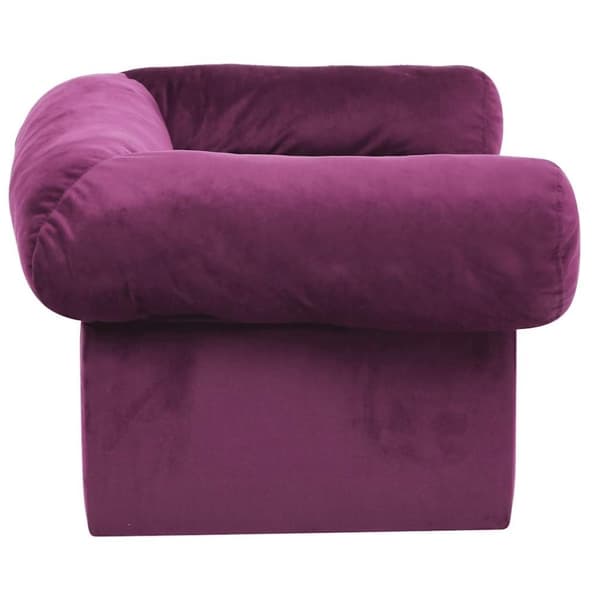 vidaXL Hundesofa med skuff burgunder 75x50x38 cm plysj