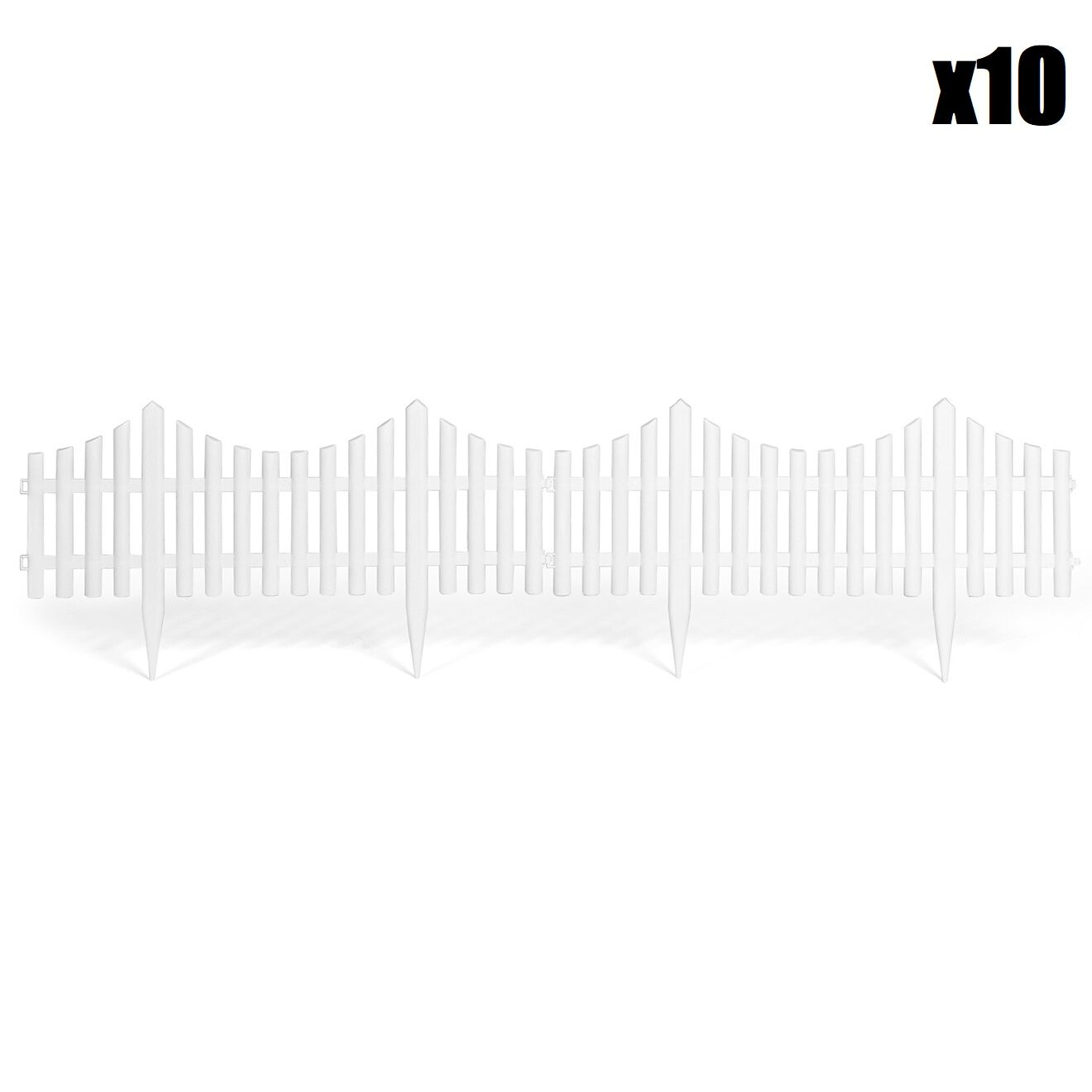 Pratik Garden 10 bordurettes plastiques souples  blanches - 60x32.5cm