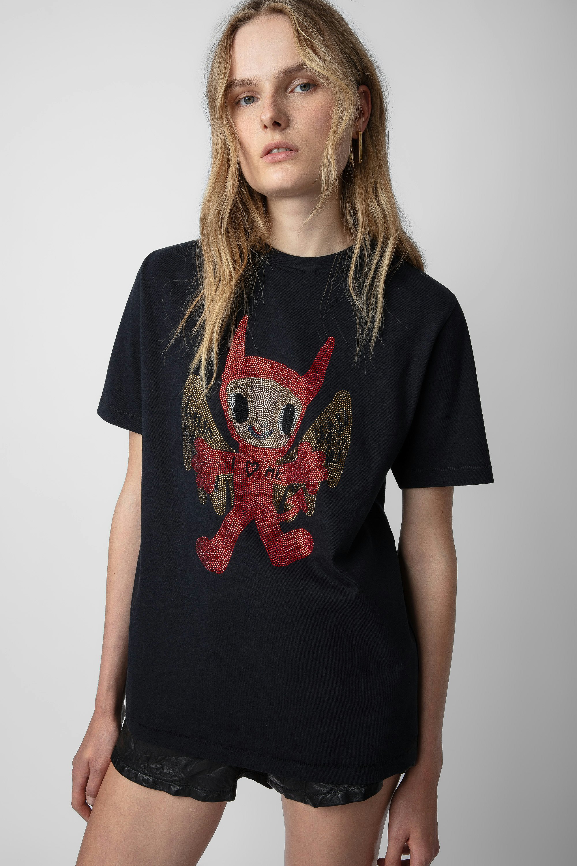 T-shirt Edwin Devil Strass