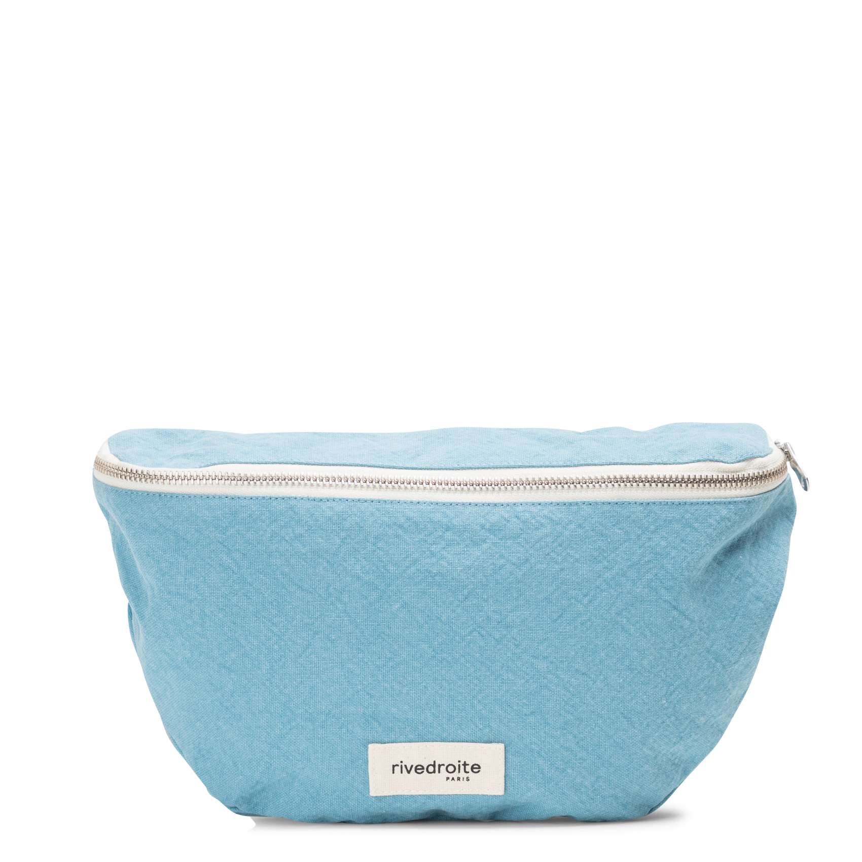 CUSTINE - Sac banane en coton recyclé imprimé | Bleu