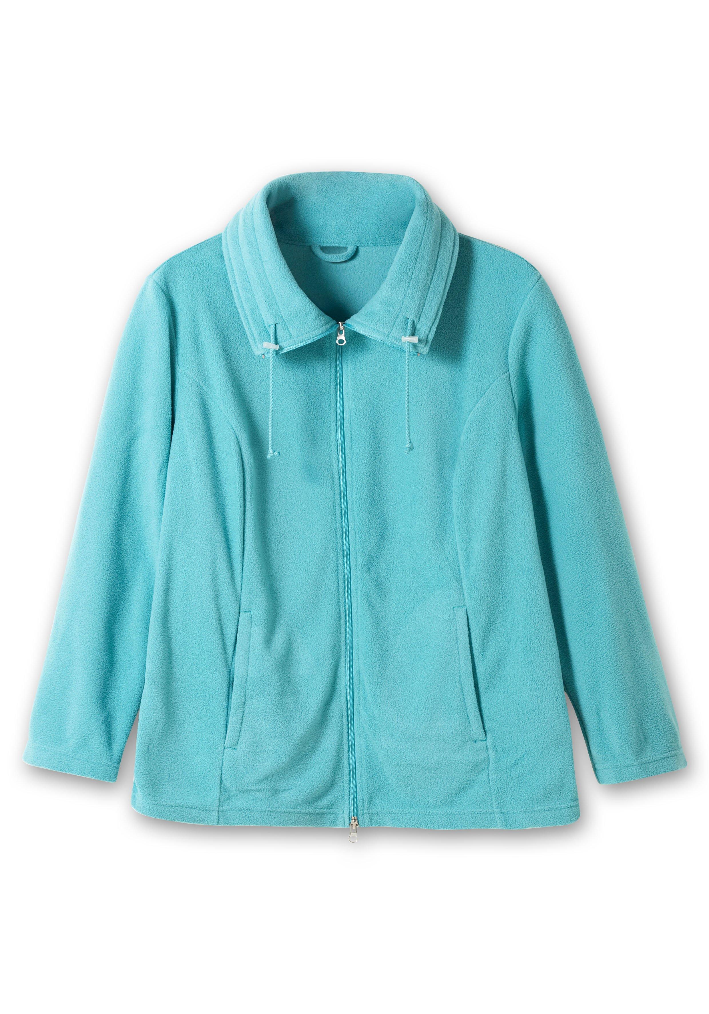 Fleecejacke mit Umlegekragen und 2-Wege-Zipper