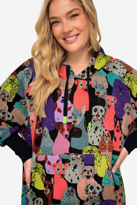 Kapuzen Sweatkleid bedruckt
