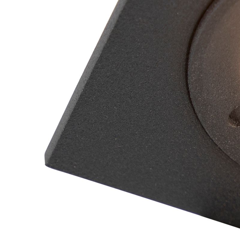 Moderne inbouwspot zwart vierkant IP44 - Xena