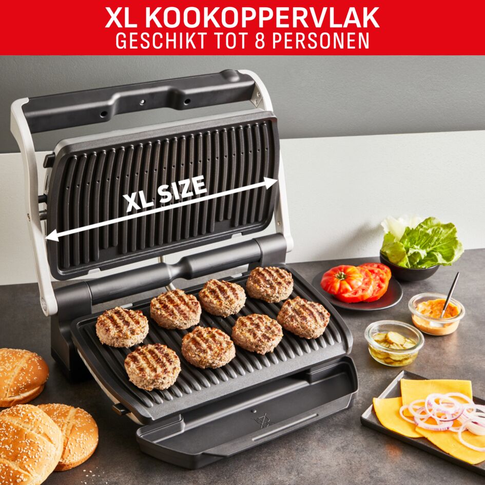 OptiGrill+ XL GC728D Slimme contactgrill met grilltang - 9 automatische programma's