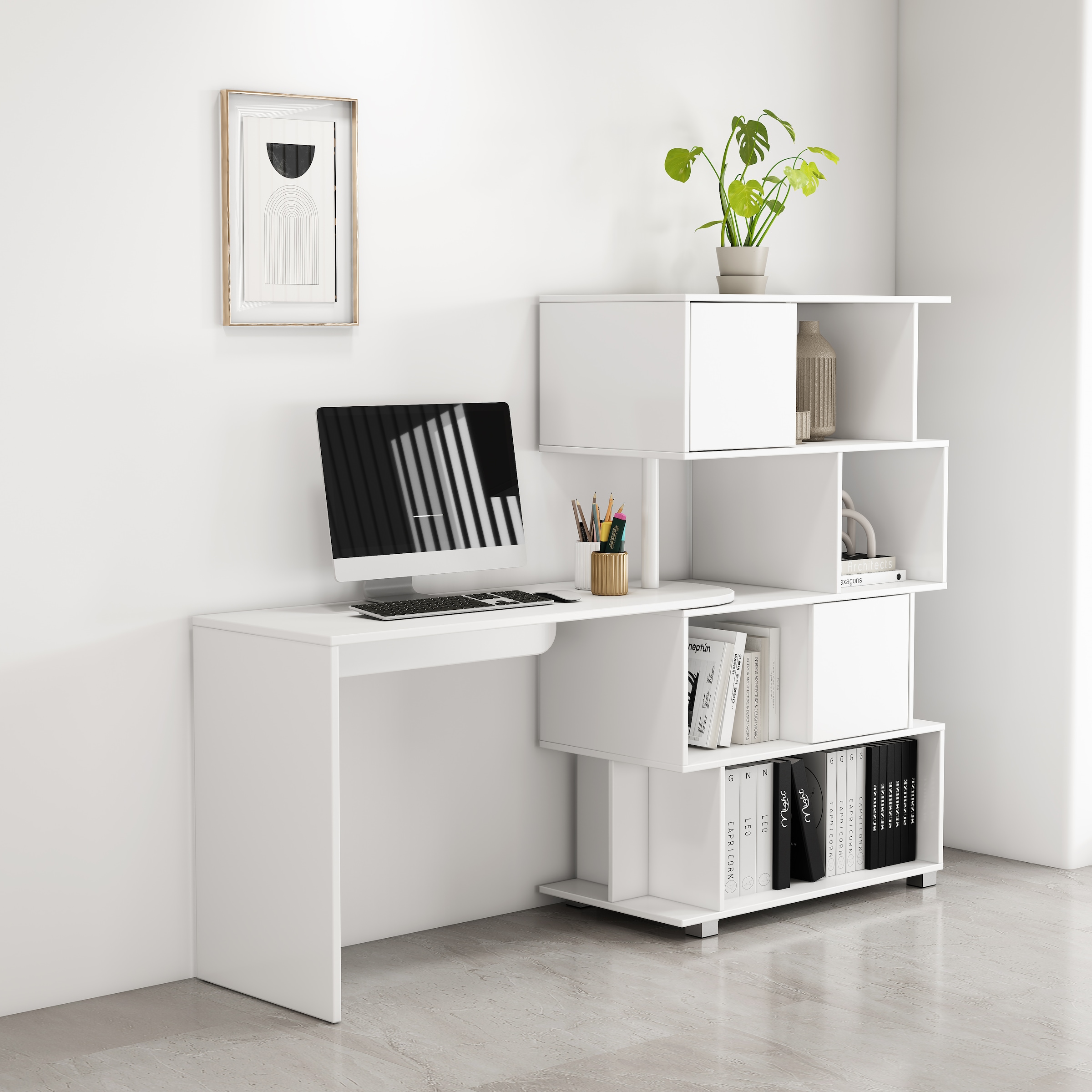 GOODproduct Schreibtisch »Inovo« Set,  als Eckschreibtisch oder Schreibtisch nutzbar, viel Stauraum