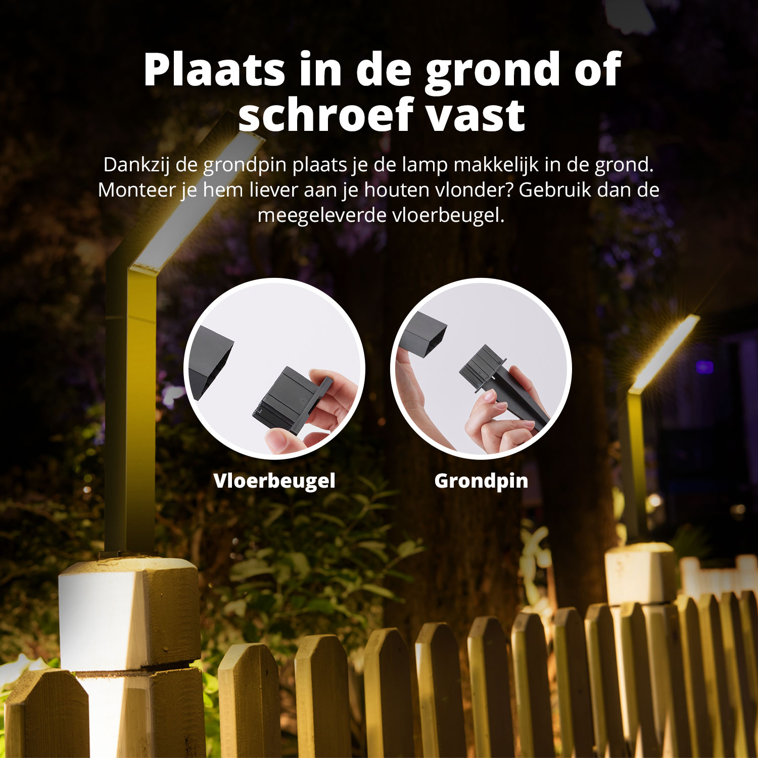 FlinQ Yora Solar tuinverlichting - Set van 2