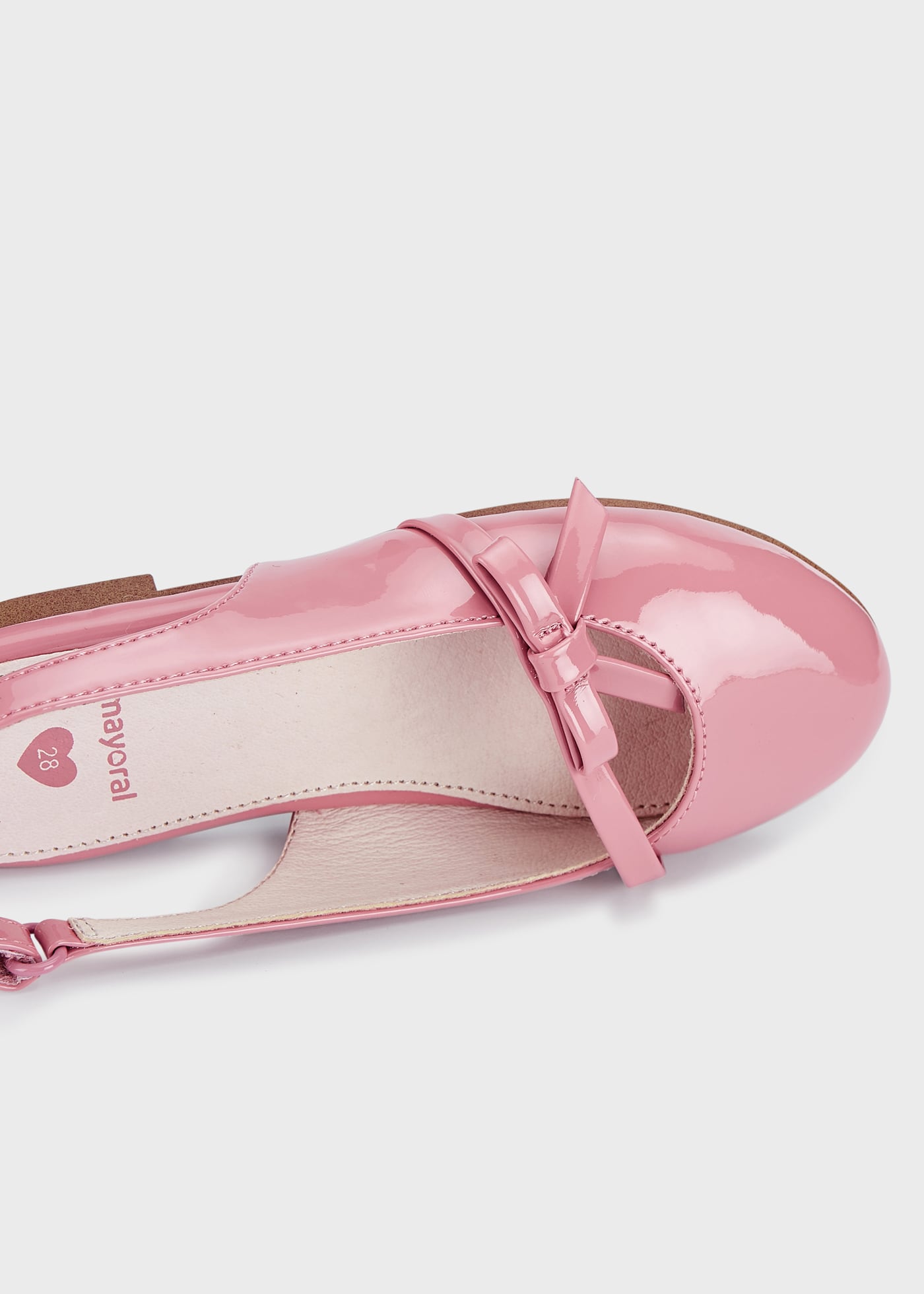 Sapatilha bailarina sem calcanhar com fecho de velcro para meninas