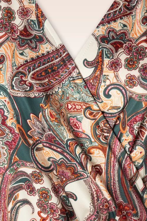 K-Design Moyra Paisley jurk in groen en multi
