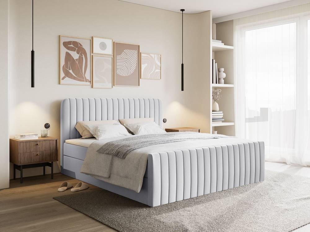 NADUVI Collection Boxspring Adrien chenille met opbergvak 180x200