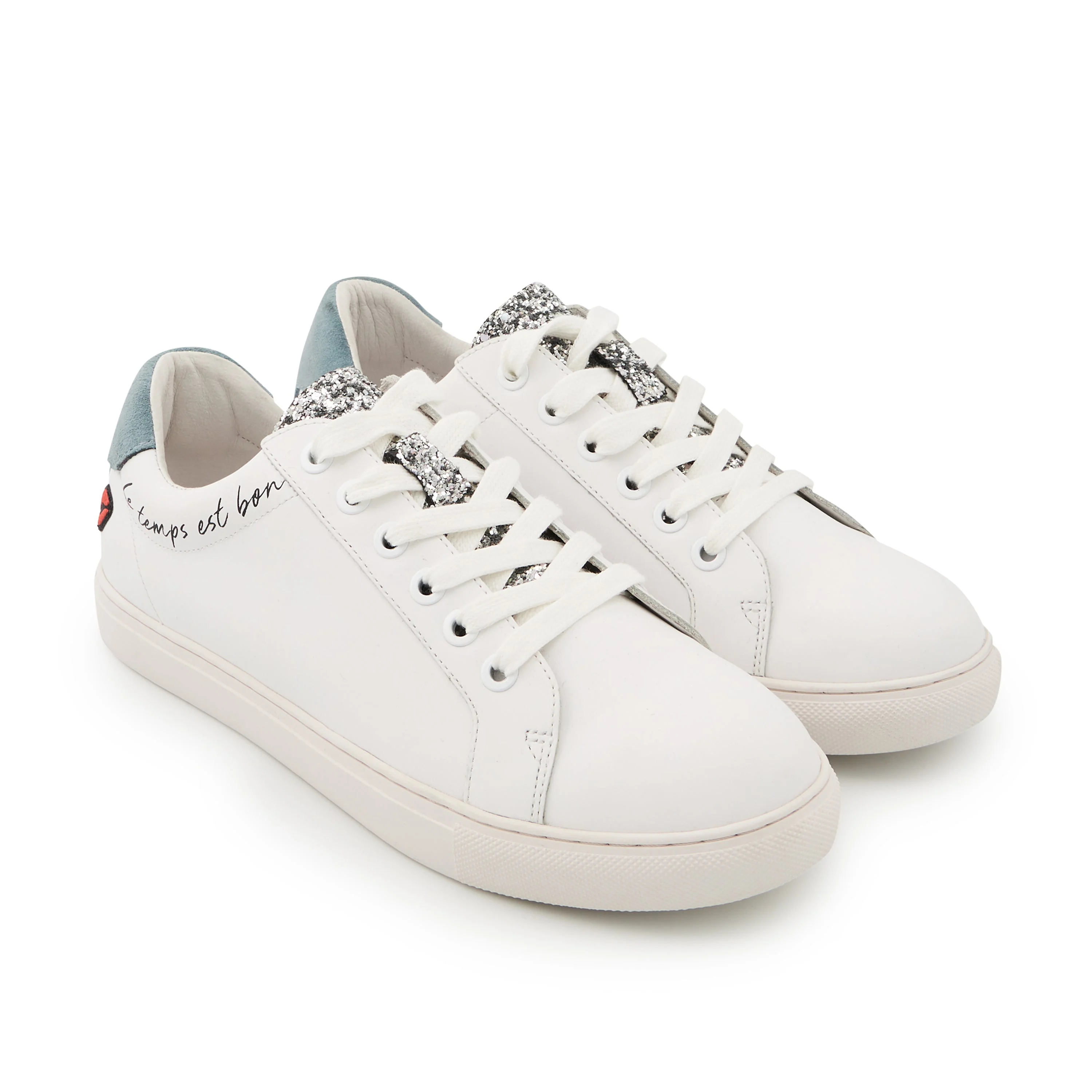 SIMONE LE TEMPS EST BON - Sneakers en cuir | Blanc