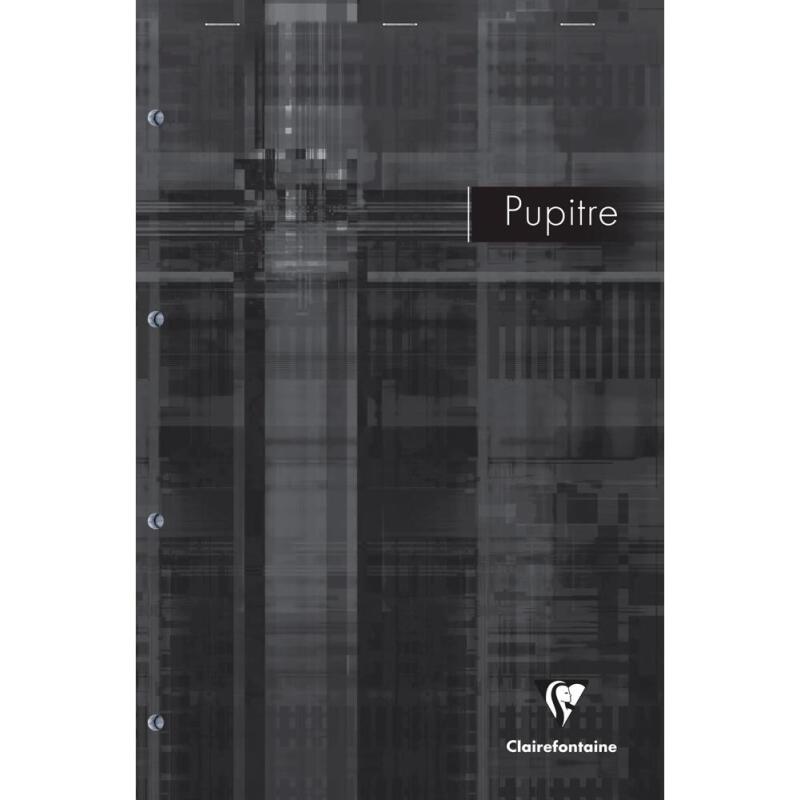 Bloc Pupitre agrafé en-tête A4+ 80 feuilles perforé 4 trous détachables petits carreaux Couleur aléatoire - Assortis