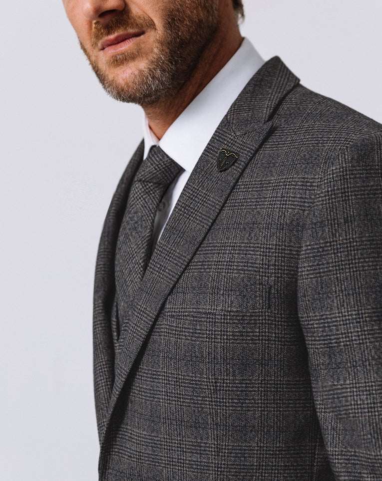Veste prince de galles grise 