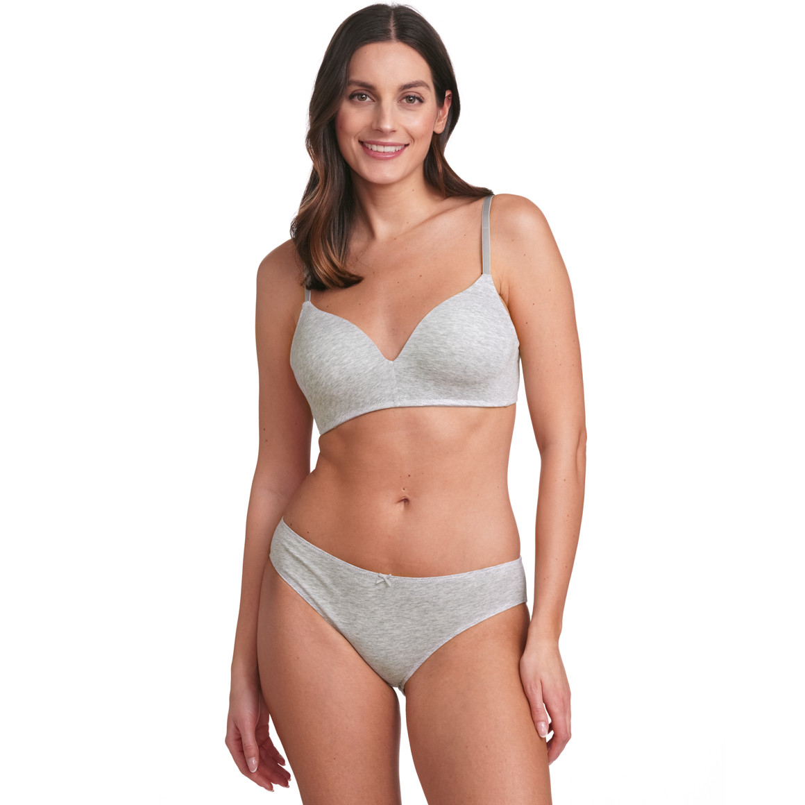 Gina Benotti 2 Damen Slips aus Baumwolle schwarz / hellgrau