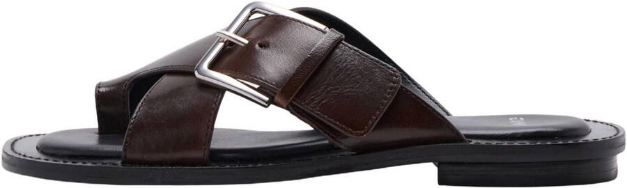 Mango leren slippers bordeaux