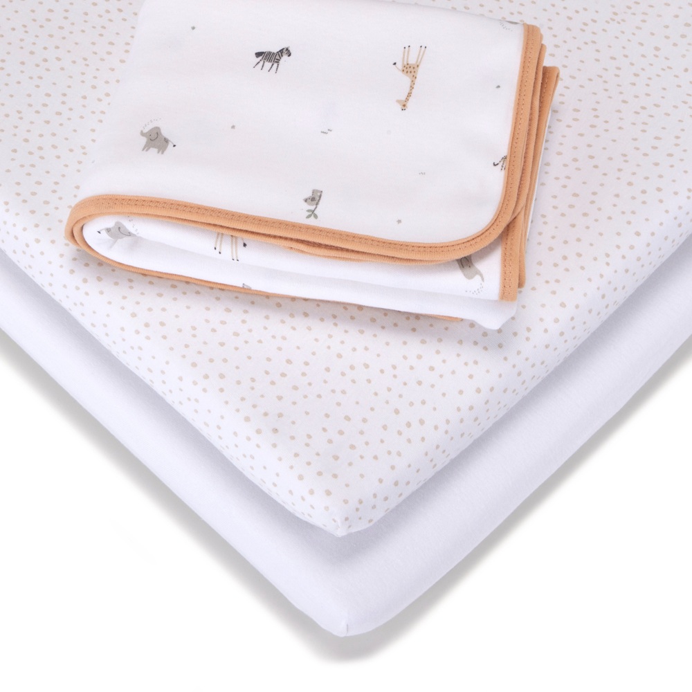 Baby Elegance 4-teiliges Babybettwäsche-Set Safari 90x40cm