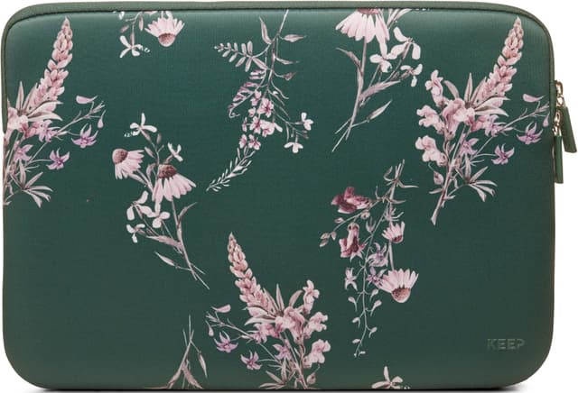 KEEP 13,3'' neopren sleeve til bærbar computer (Power Green Flower)