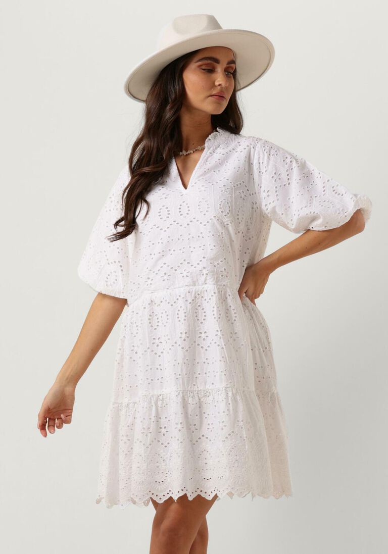 NOTRE-V witte notre-v mini jurk nv-donna dress broderie anglaise dress