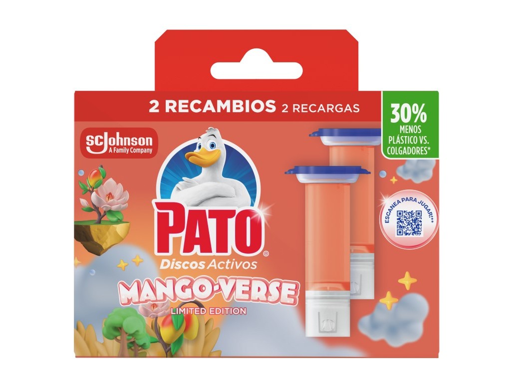 BLOCO SANITÁRIO DISCOS PATO RECARGA MANGO-VERSE 72ML