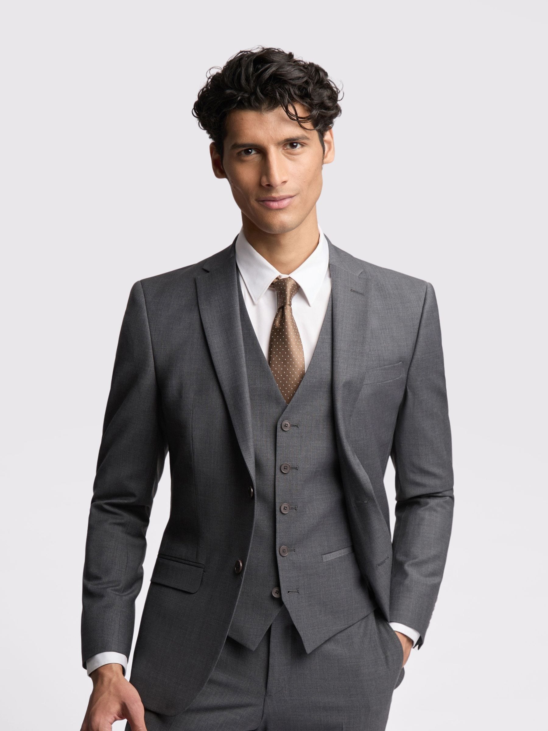Ted Baker Tailoring Prem Charcoal Grey Panama Slim Suit Jacket