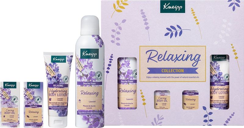 Kneipp Relaxing - Luxe Geschenkset - Lavendel - Giftset - Cadeau - Vegan - Inhoud 200 ml + 75 ml + 2 x 20 ml