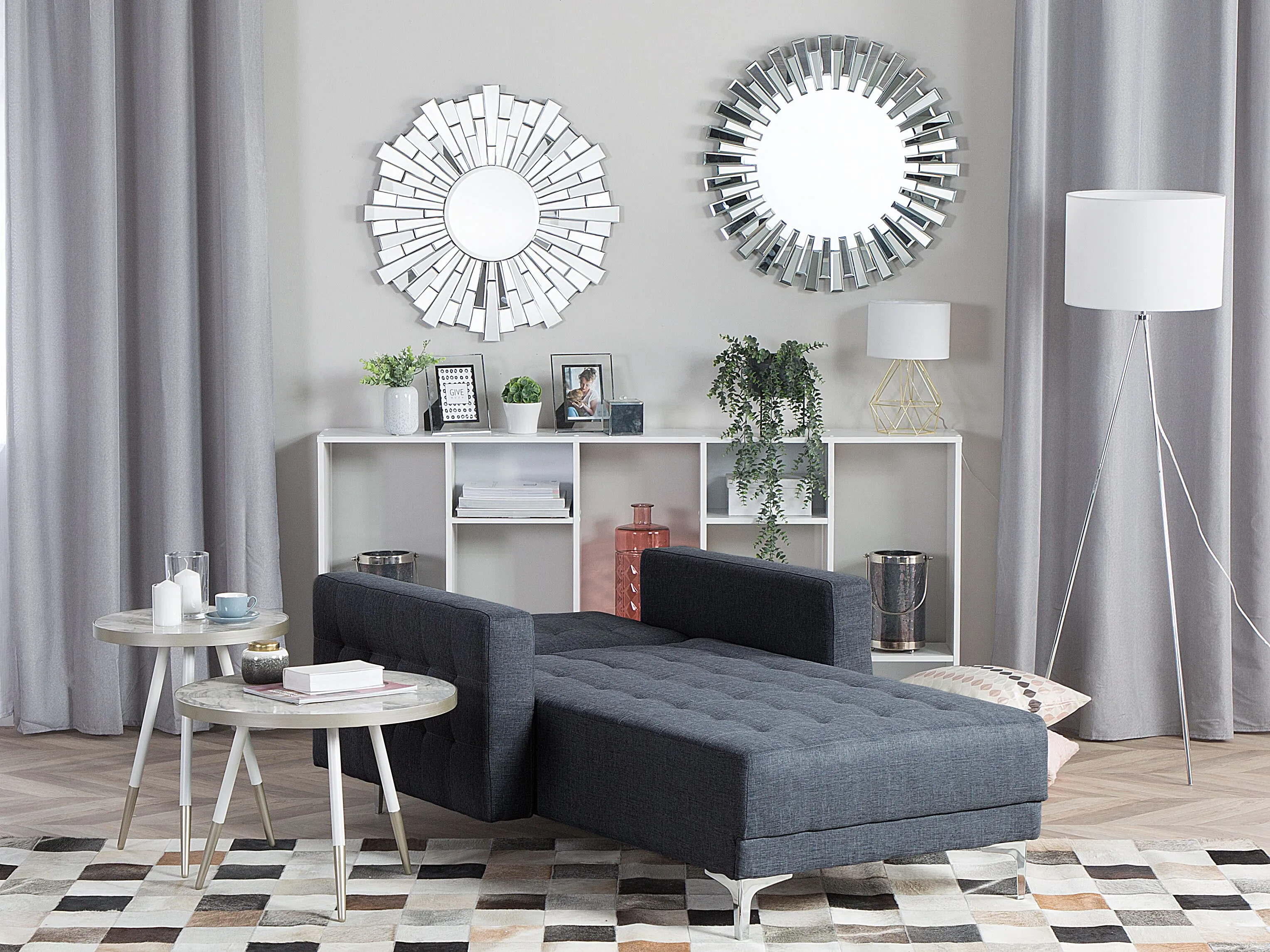 Chaise longue ABERDEEN Stof Donkergrijs