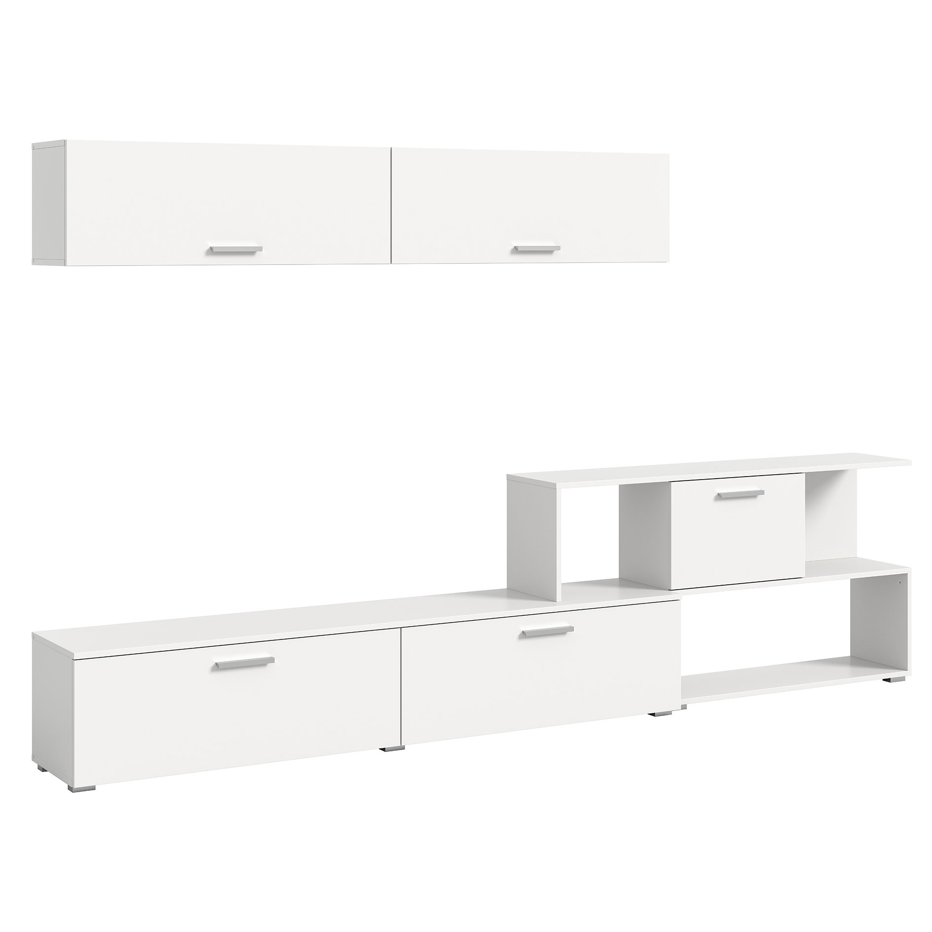 2-teiliges Wohnwand-Set CHEPO - weiß - 280 cm