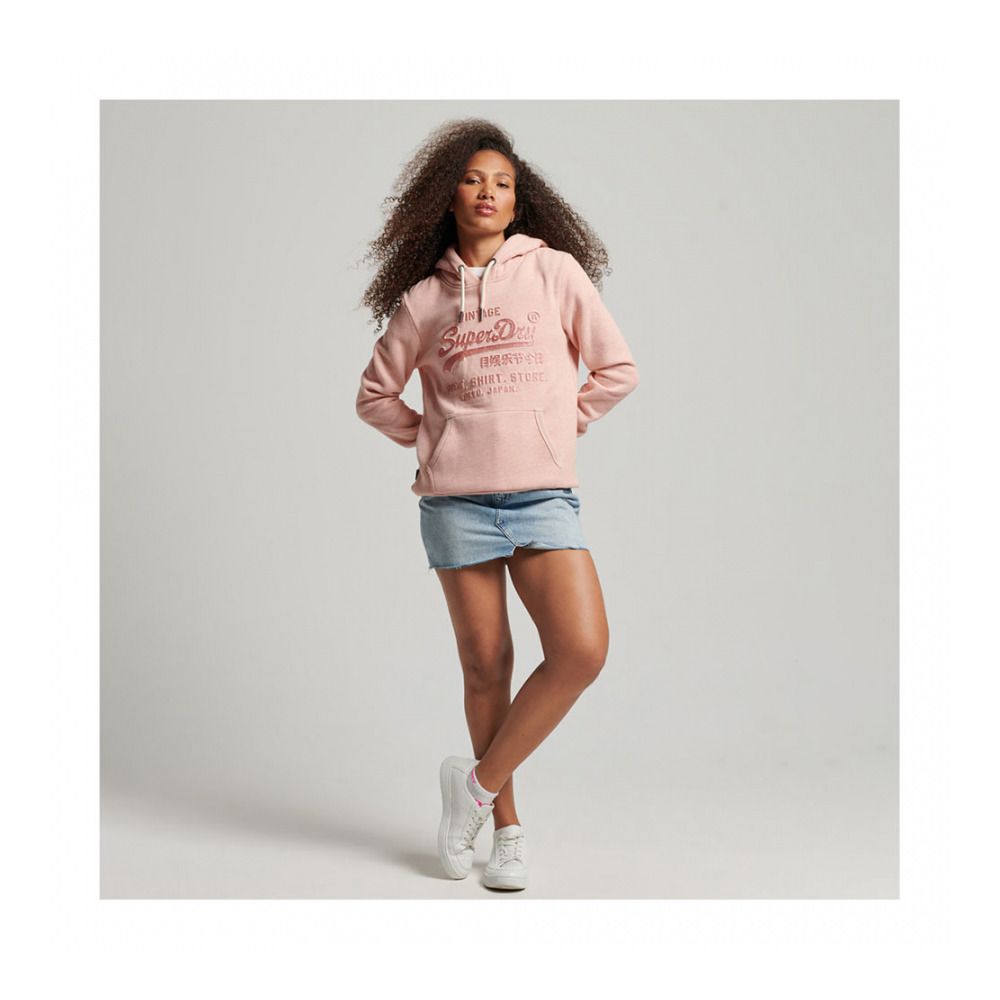 Superdry VINTAGE LOGO EMBOSS - Sweat Femme abbey peach