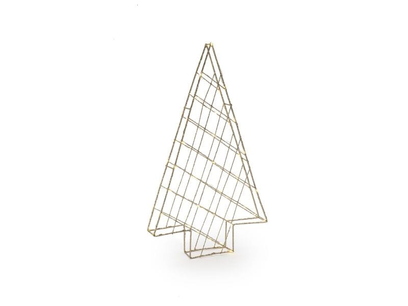 STT Tischdeko Svenja Star 3D Baum, 45 cm, Gold LED Weihnachtsdekoration