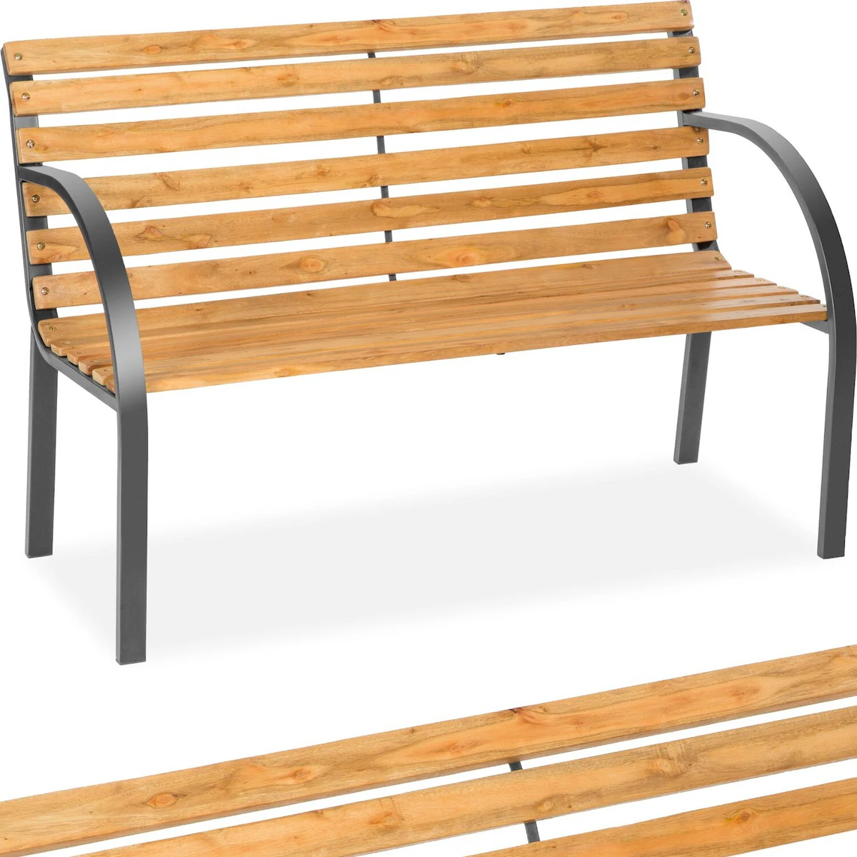 Hagebenk Micha 2-seter av tre 119,5x 62x83cm - brun
