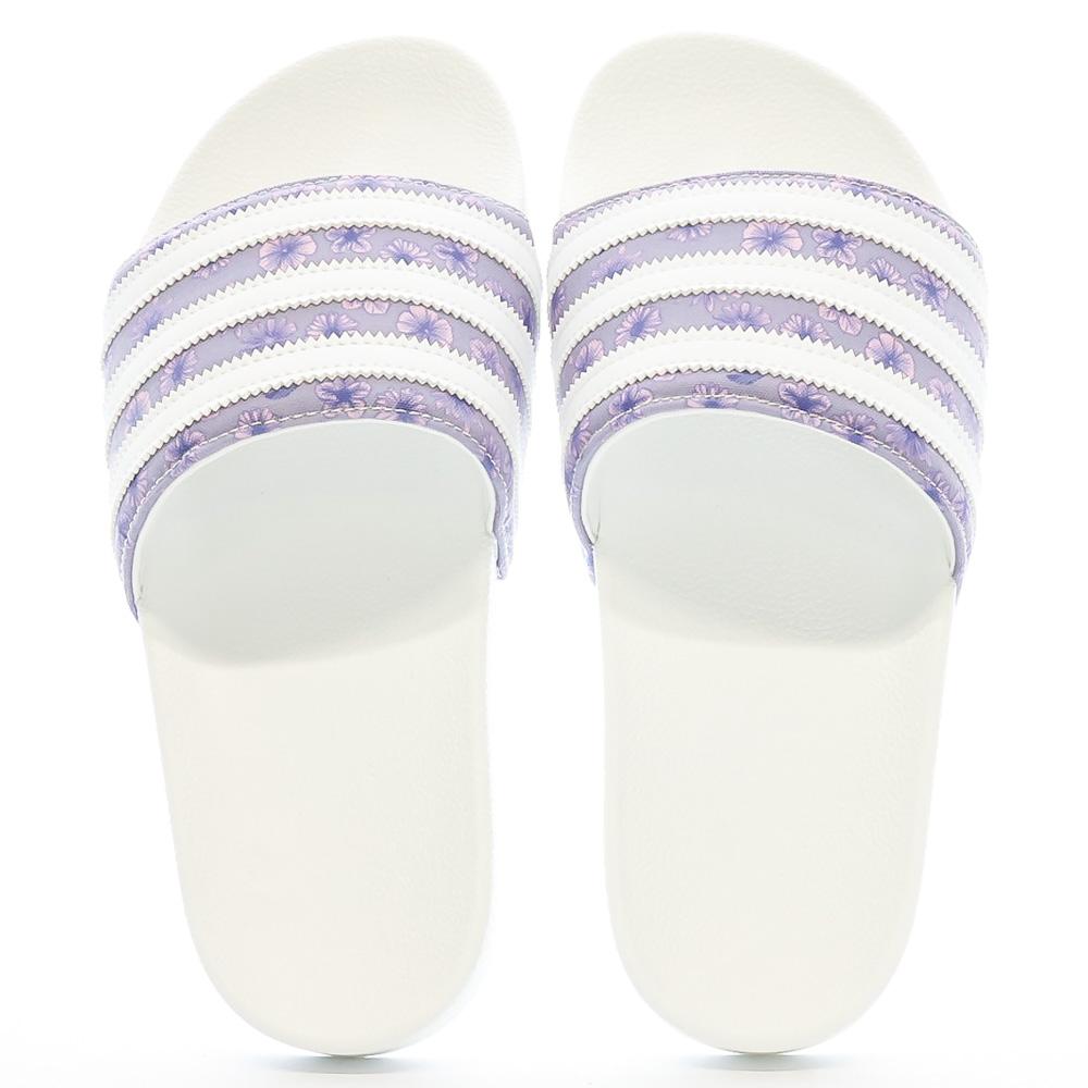 Adidas Claquettes Blanche/Mauve Femme Adidas Adilette HQ4294
