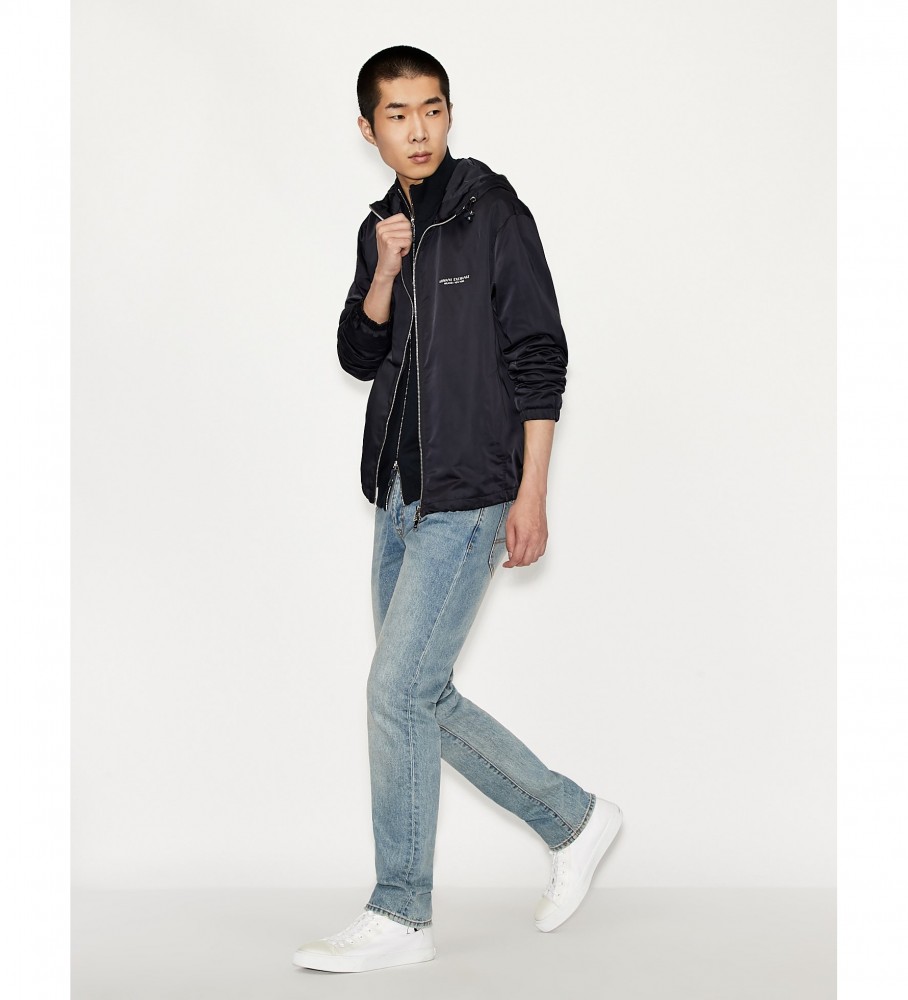 Jaqueta Armani Exchange com zíper azul marinho