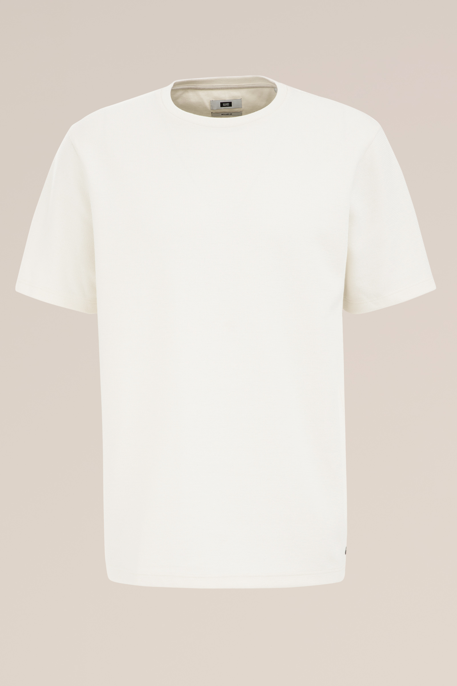 T-shirt met structuur WE Fashion Wit