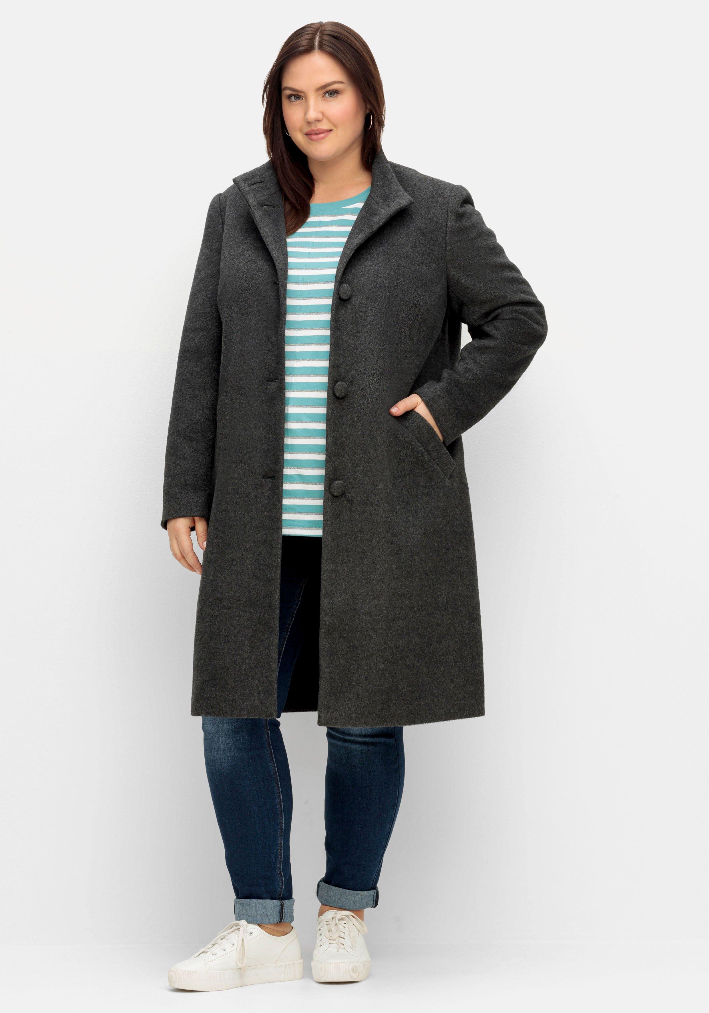 Oversized-Mantel mit Stehkragen, in flauschiger Qualität
