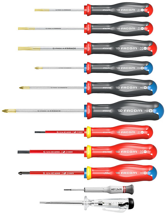 Tournevis Facom Protwist - En coffret, 11 pièces