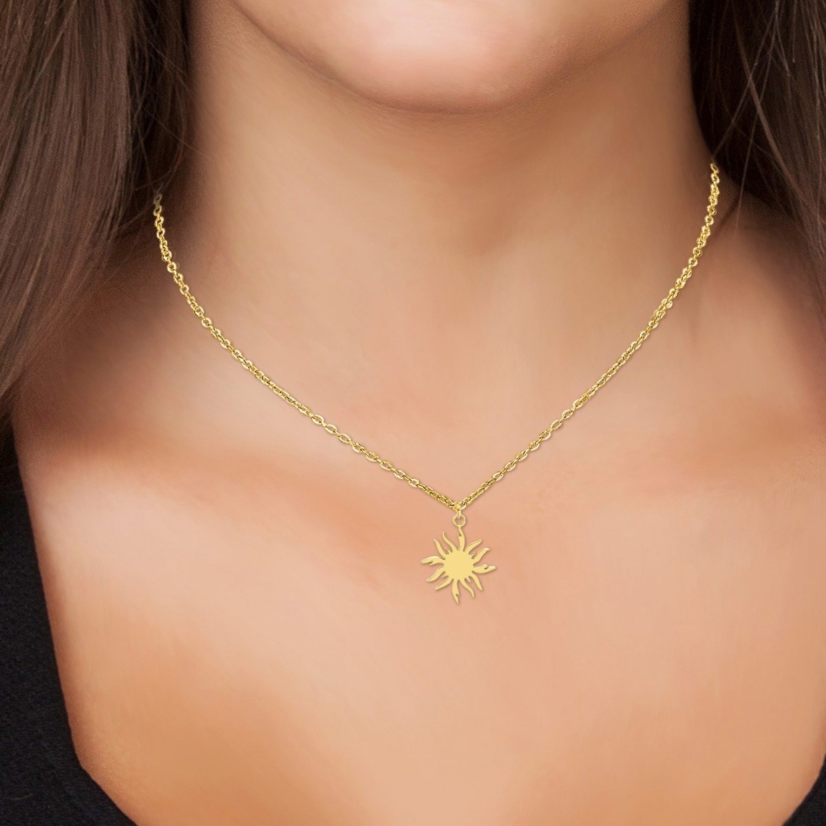 Collier soleil SC Bohème en acier inoxydable