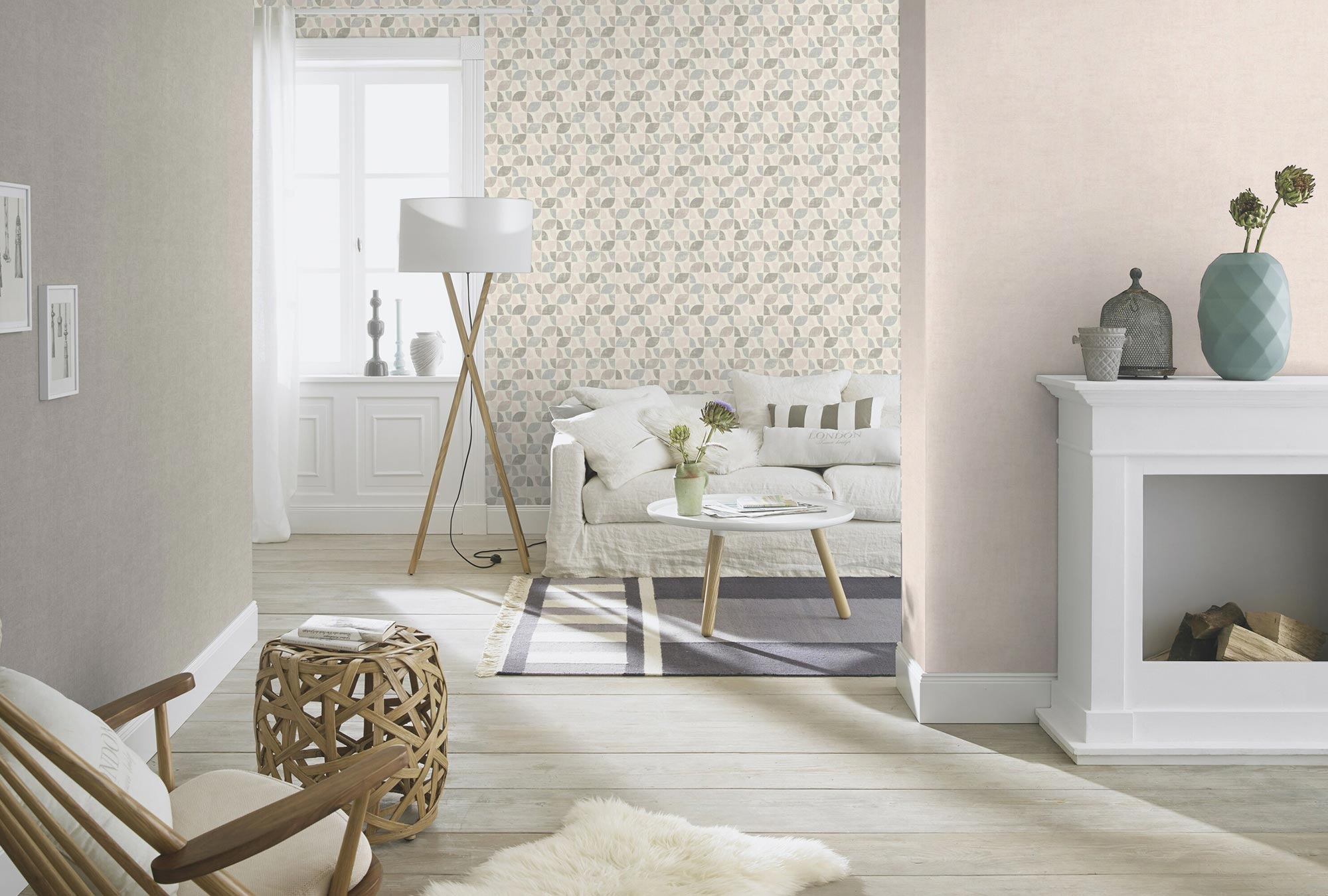 Vliestapete MODERN ART - creme - 10 Meter