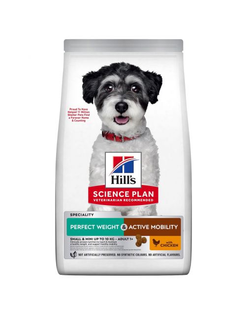 Hill's Canine Adult Perfect Weight & Active Mobility Small&Mini Kip - Hondenvoer