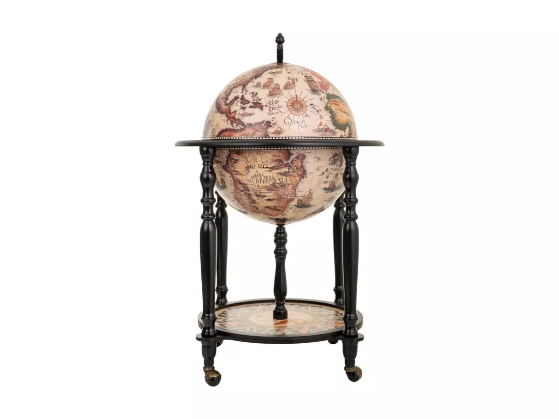 Meuble porte-bouteilles globe terrestre 60x60x95h