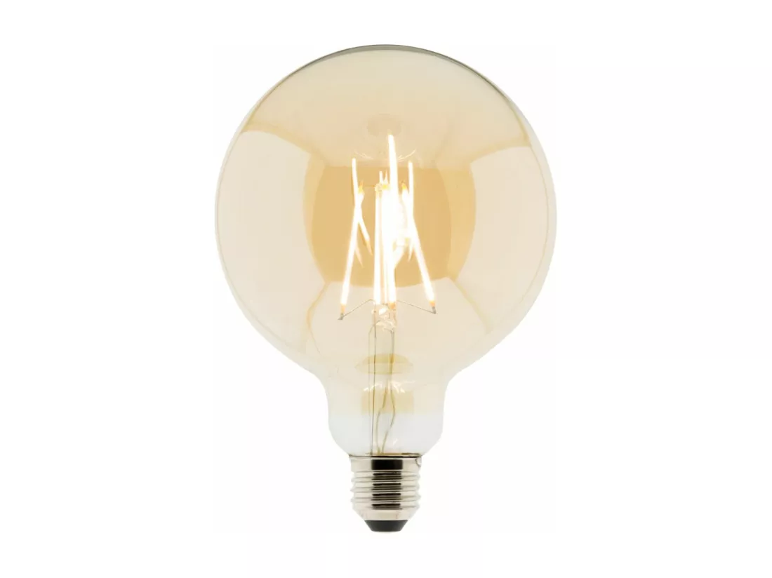 Ampoule déco filament LED ambrée 7W E27 720lm 2500K - Globe - Elexity