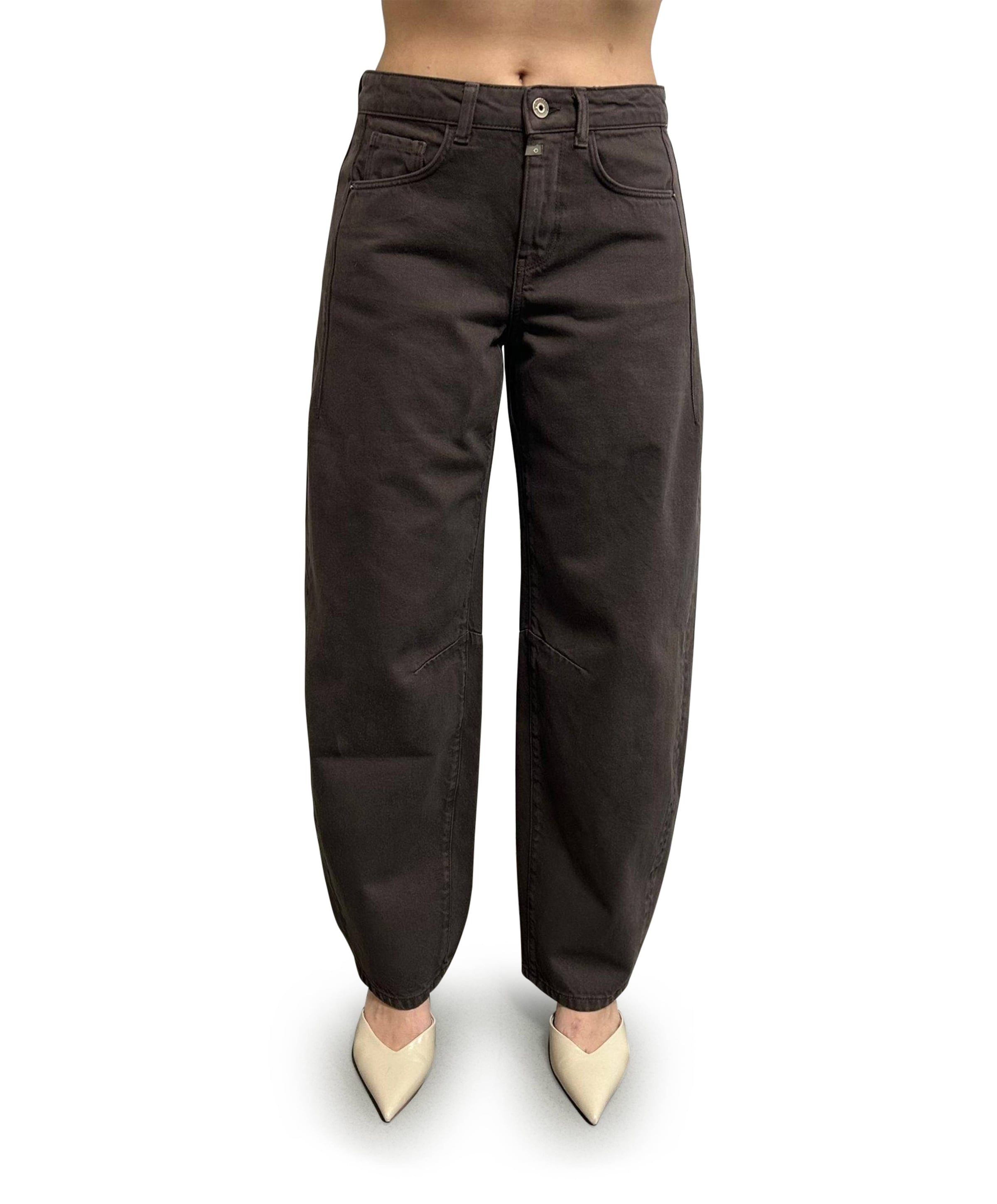 Cup of Joe Denim mid waist balloon dames jeans bruin