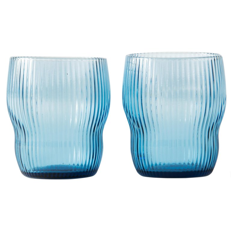 POLSPOTTEN Pum glas set van 2 blauw