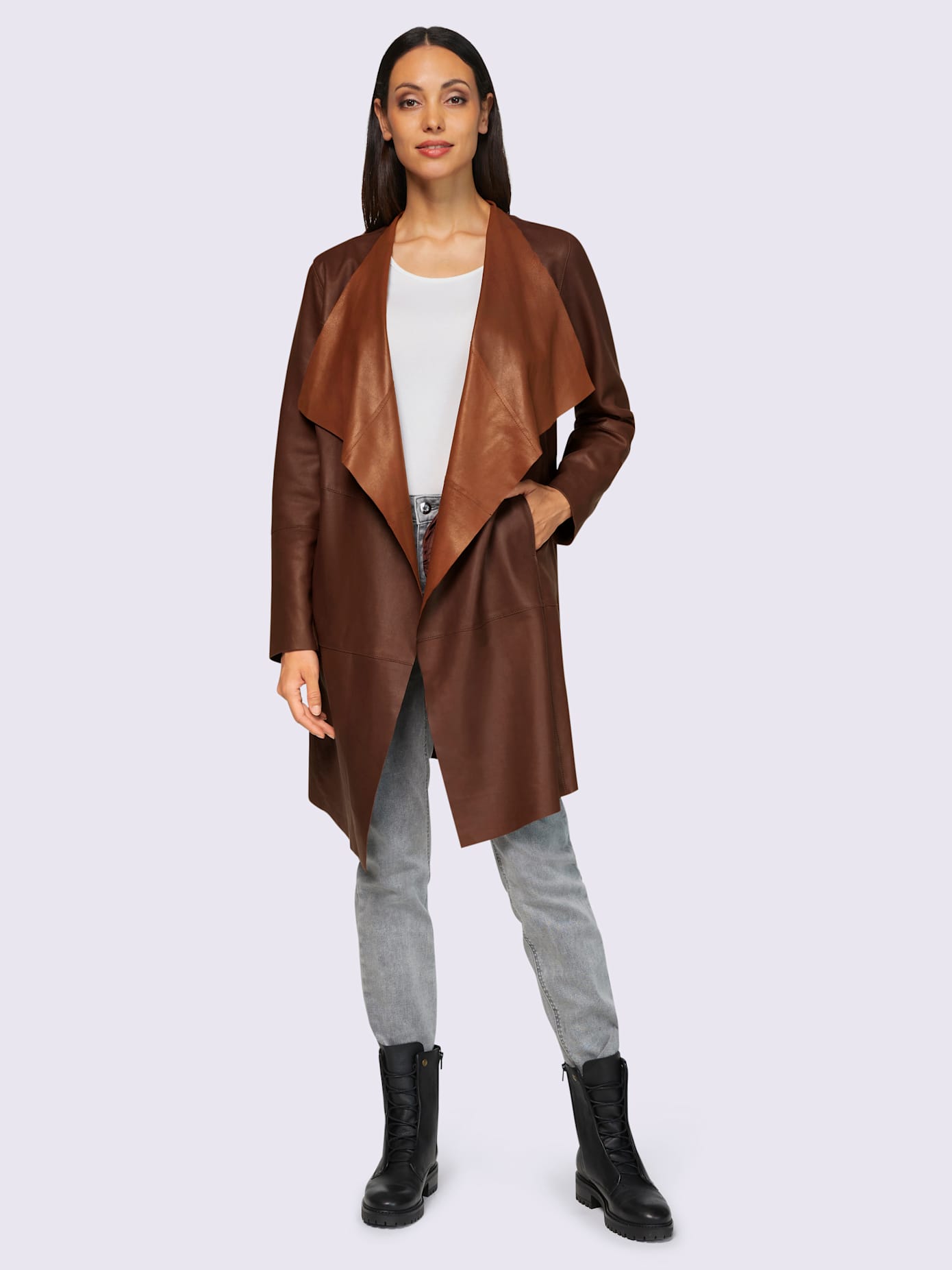Veste en cuir cuir velours de chèvre