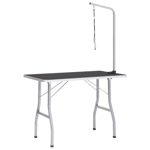Mesa de tosa para cães na cor prata