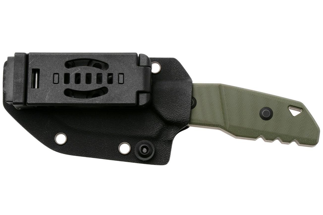 Kizer Vanguard Quartz 1086A1 Blackwashed AEB-L, OD Green G10, vaststaand mes, Kornel Kiss design