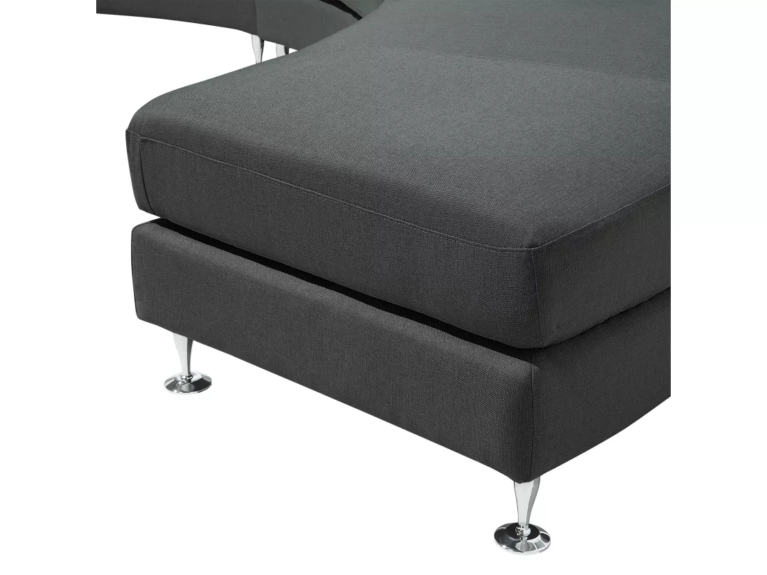Canapé circulaire modulable en tissu gris foncé 8 places ROTUNDE