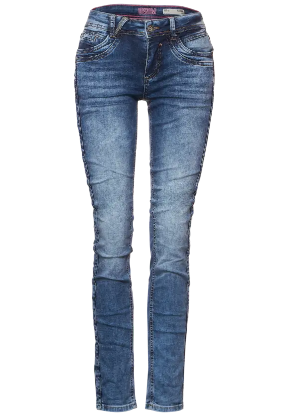 Mittelblaue Casual Fit Jeans - indigo random wash