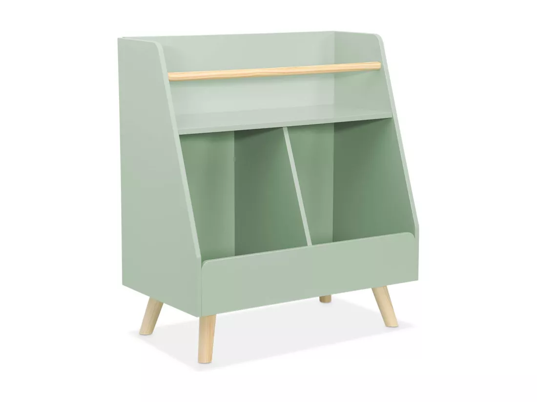 Meuble de rangement enfant. vert. 2 compartiments