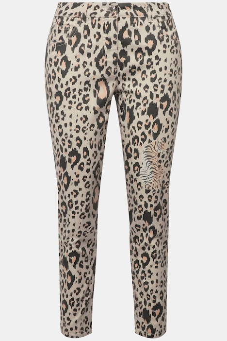 Hose, Slim Fit, Leo mit Tigerdruck, 4-Pocket
