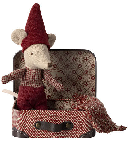 Maileg Weihnachtsmaus - Baby I Koffer - 11 cm - Rot