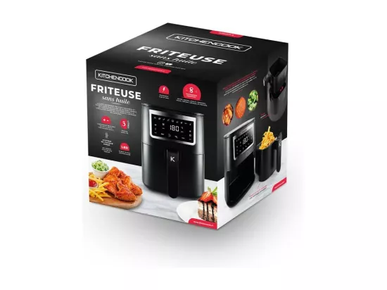 Fritreuse Sans Huile De 4l Noire Avec 8 Programmes Airmed4 Black De Kitchencook